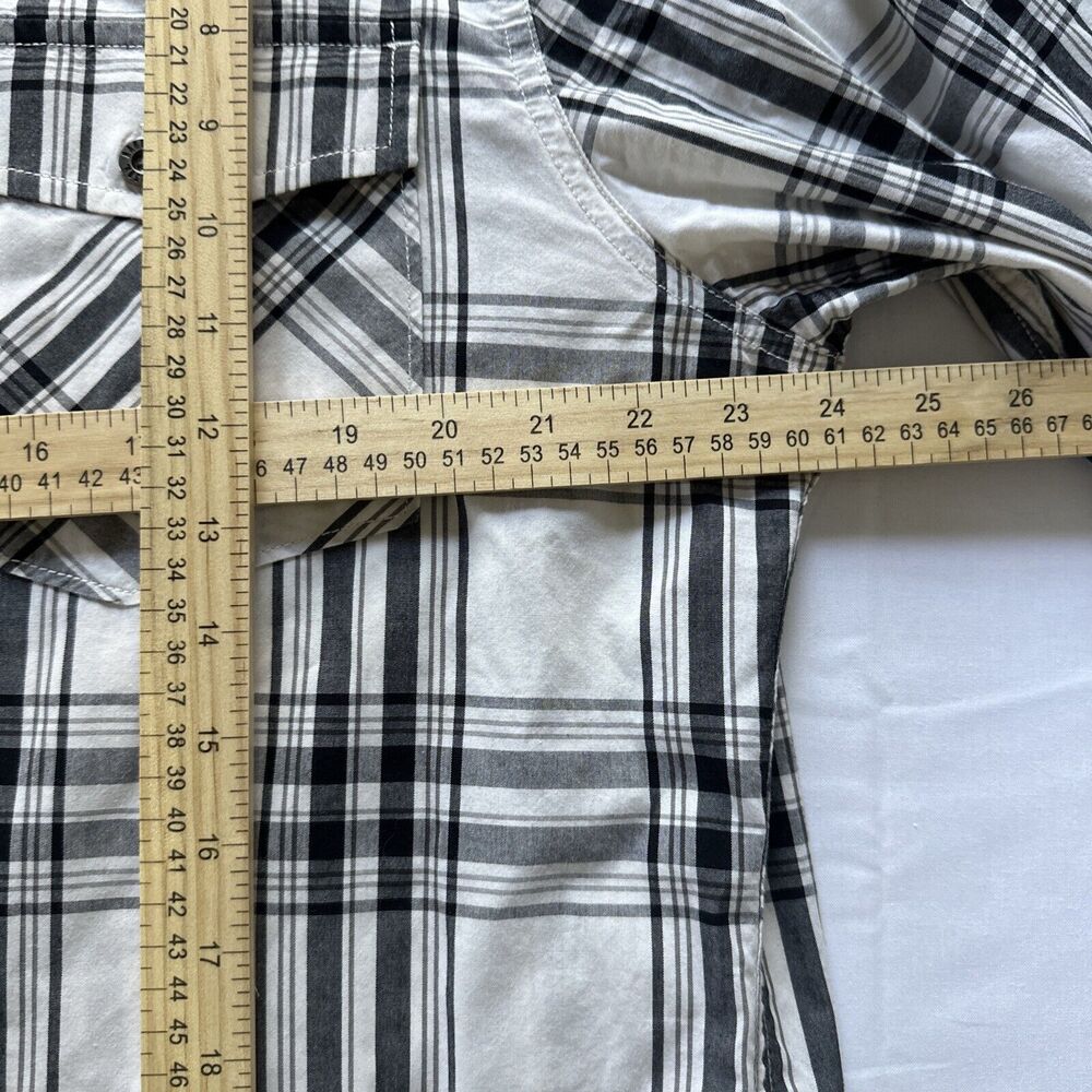 Harley Davidson Racing Shirt Mens XL White Black Plaid Long Sleeve Button #1 - Picture 8 of 9